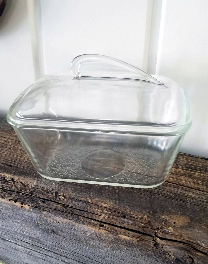 Vintage Loaf Pan Glasbake Covered Glass J80512 1 1/2 Quart Etsy