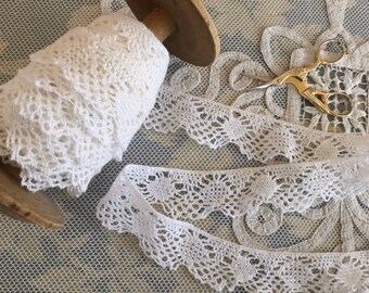 20m Full Roll 20mm 2cm Pretty Ivory Cream Cotton Crochet Lace Ribbon Trim 1m