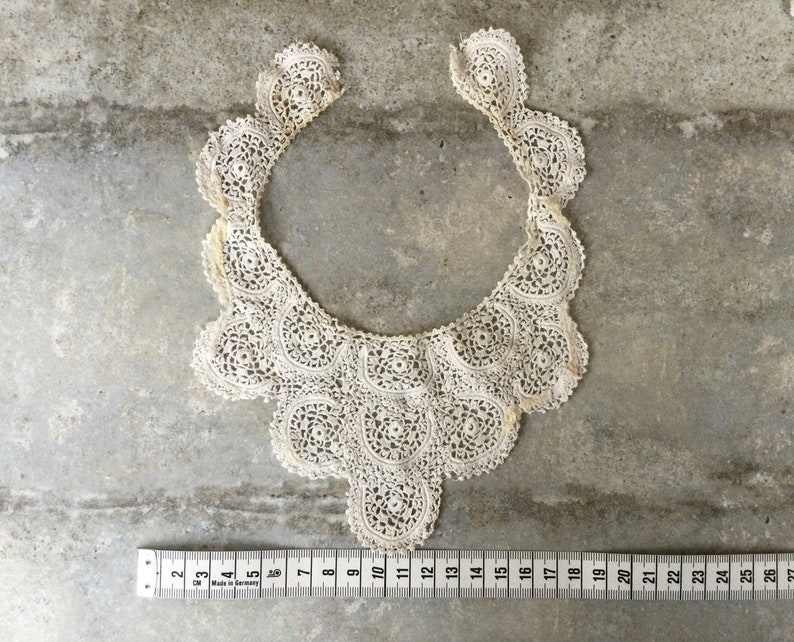 Antique Lace Dolls Collars Old Lace Crochet Collars Dolls Costume Irish Crochet Period Costume Handmade Lace