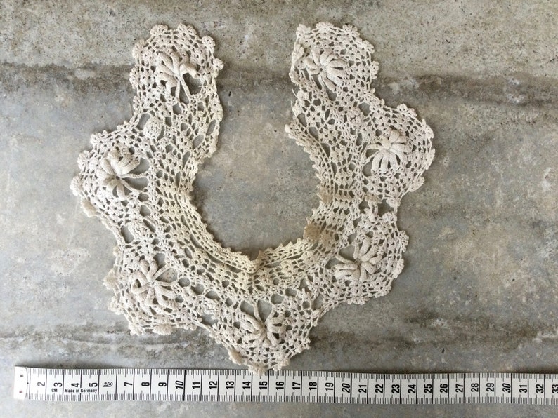 Antique Lace Dolls Collars Old Lace Crochet Collars Dolls Costume Irish Crochet Period Costume Handmade Lace