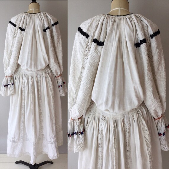 Antique Hungarian Folk Dress, Size M-L, Antique Fo