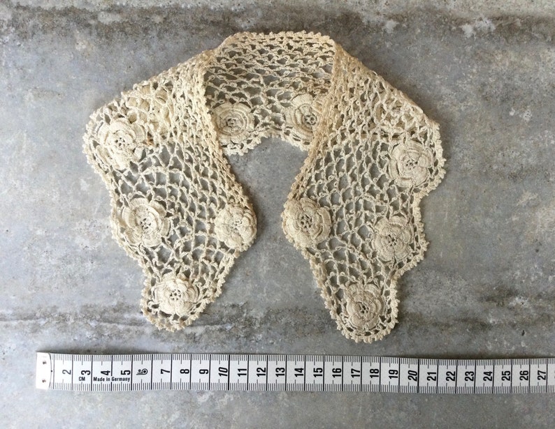 Antique Lace Dolls Collars Old Lace Crochet Collars Dolls Costume Irish Crochet Period Costume Handmade Lace