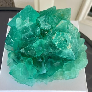 Rare 4.6” XL Museum Quality Riemvasmaak Gem Fluorite Crystal Cluster 2.1lb Crystal Specimen - Riemvasmaak, South Africa - Item:F23053