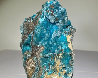 Rare 3.6” Large Gem Icy Blue Druzy Hemimorphite Crystal Cluster 242g Crystal Specimen - Wenshan, China - Item:H17031