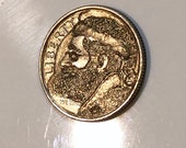 Rare Real Hand Carved Roosevelt Dime Hobo Nickel Santa Claus St Nick Christmas Coin Engraving Carving - Art - Item HN18021