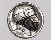Rare 1924 Real Hand Carved Buffalo Hobo Nickel Coin - US Navy Seals Art - Perfect for Jewelry or Novelty Veterans - Item HN18025