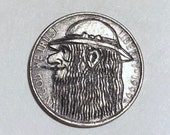 Rare Real Hand Carved Jefferson Hobo Nickel Party Like It s 1999 Smoking Hippie Coin Engraving Carving - Art - Item HN18023