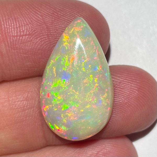 Rare 1” Intense Firey Welo Opal Cabochon 10.7ct Crystal Cab - Ethiopia - Item:O18001