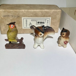 N0648 Japanese Earpick MIMIKAKI Set Vintage Cat Frog Owl