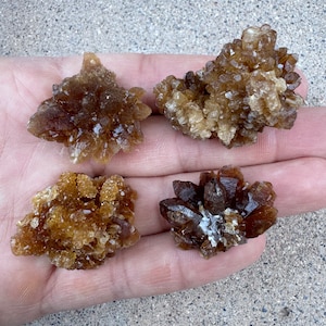 4pc Lot Natural Gem Citrine Crystal Cluster Set 43g 1.1”-1.4” Wholesale Mineral Set - Boulemane, Morocco - Item:Q24166