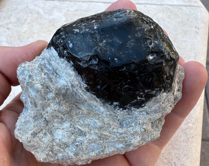 Rare Large Arizona Apache Tear Obsidian Crystal in Rock Matrix 234g ...