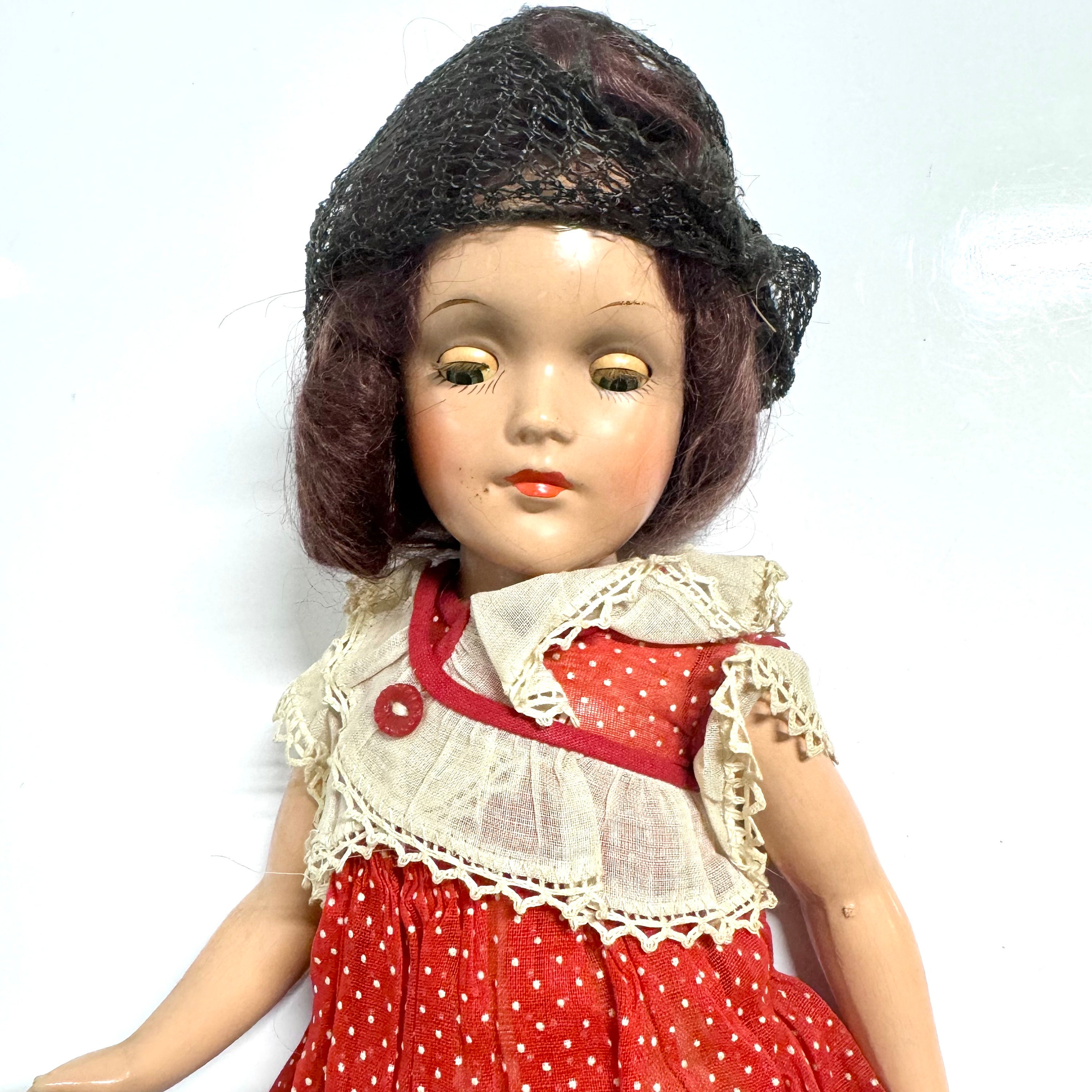 Antique 14” Large Collectible Doll 1950s Vintage Functional