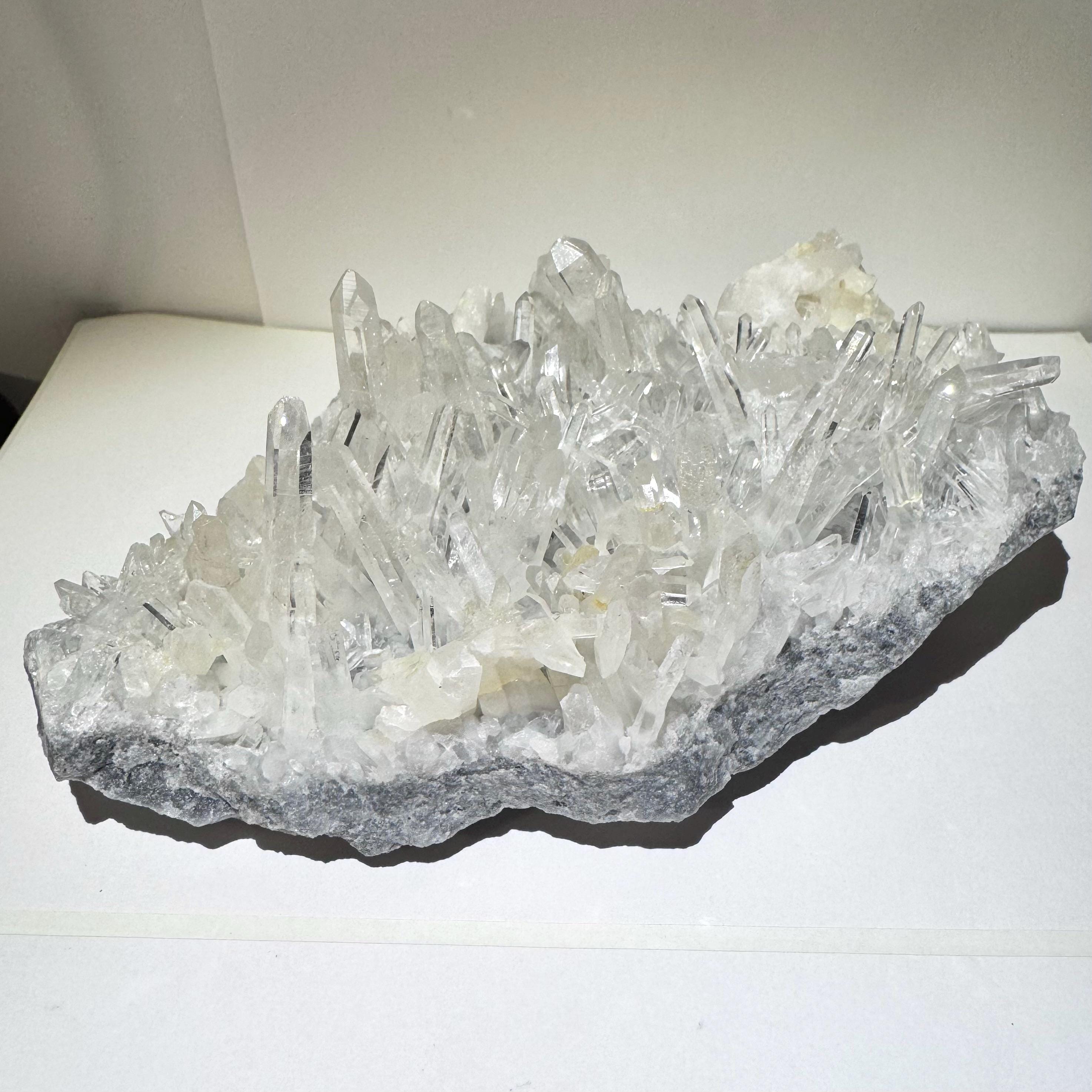 Rare 5.6” Large Clear Quartz Crystal Cluster 1.15lb Mineral Specimen - Jinkouhe District, Leshan, Sichuan, China - Item:Q25034