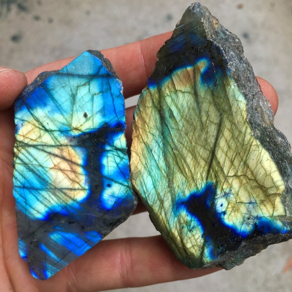 2pc 142g Labradorite Slab Set - Madagascar - Item:L160214
