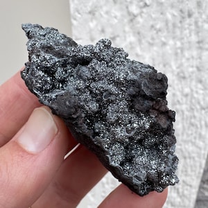 Chalcophanite & Romanechite on Pyrolusite Crystal Cluster ex Flagg 2.4” 61g Mineral Specimen - San Antonio Mine, Chihuahua, Mexico