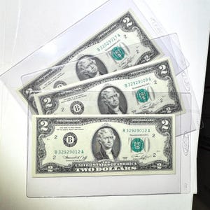 3pc Lot Uncirculated 1976 Bicentennial 2 Dollar Bill Set Vintage Crisp Lot of Two Dollar Bills