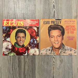 2pc Lot Vintage Elvis Presley Vinyl Quality Holidays Record Set 1977 RCA 45 RPM Collectible Vinyl Record Christmas Set