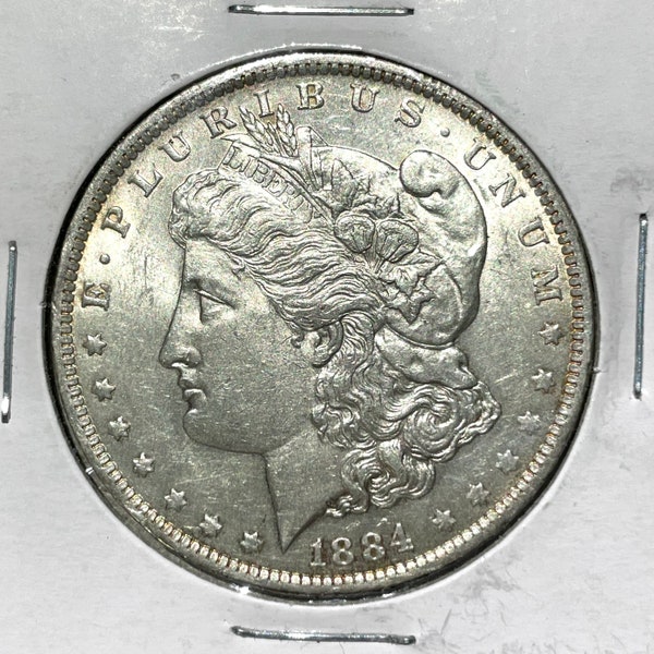 1884 O Morgan Silver Dollar Coin - AU 50 Condition Almost Uncirculated - United States Mint - Item:245