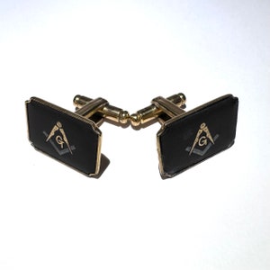 2pc Lot Vintage Masonic Cuff Links Set Freemasons Cufflinks Accessories Collectible Set - Made in Japan - Item:VC24079