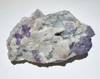 Rare 2.3” Arizona Octahedral Fluorite on Quartz Crystal Cluster ex Poulin 36g Mineral Specimen - Heson Mine, Buckskin Mts, AZ - Item:F25028