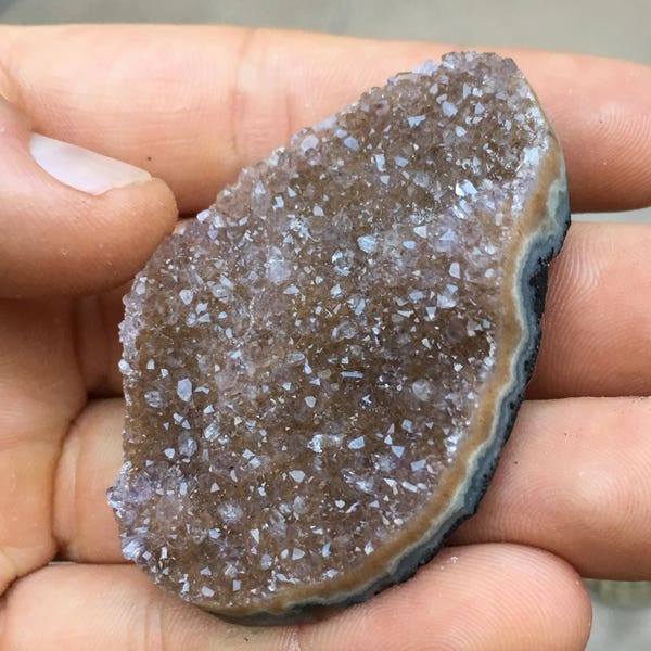 Top Quality 31g Large Super Druzy Quartz Crystal Cabochon Perfect for Jewlery Making - Artigas, Uruguay - Item:Q171226