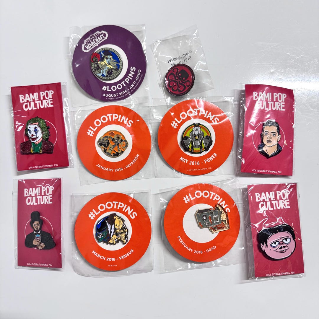 Predator Pin 10pc Lot Enamel Pin Set Joker, Alien Vs Predator, Abraham Lincoln, Mr ...