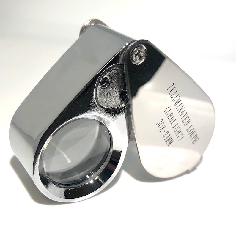 30x Jewelers Eye Loupe Quality LED Magnifier Sturdy Metal Etsy
