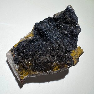 Rare 2.4” Galaxy Druzy Quartz on Black Hematite Crystal Cluster 143g Mineral Specimen - Taouz Caïdat, Drâa-Tafilalet, Morocco - Item:Q24081