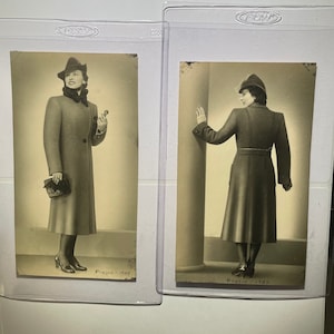 2pc Lot Czech Fashion Model Photo Set 1939 Prague Czechoslovakia Pre WW2 - Original Vintage Photograph Set - Item:VP22005