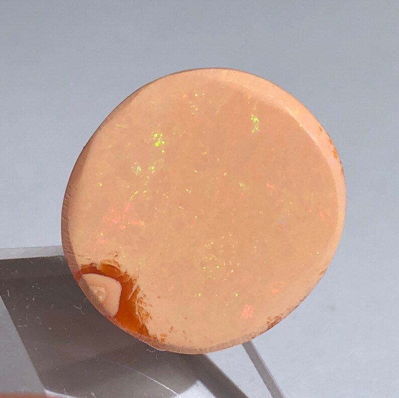 Item:O18558 Mexico Top Quality 6.3ct Polished Fire Opal Crystal Cabochon Perfect for Jewelry