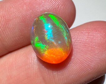 SEE VIDEO Rare Gem Clean Welo Opal Cabochon 4.6ct 13x10mm Flawless Mineral Cab - Ethiopia - Item:O17200