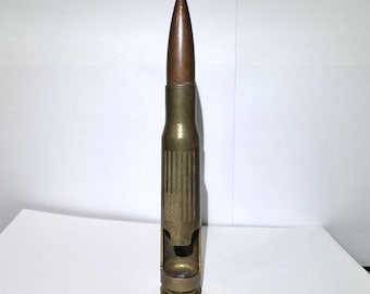 Bottle Breacher 50 Cal Bullet American Flag Engraved Bottle Opener Collectible 5.4” Brass 50 Caliber BMG Opener