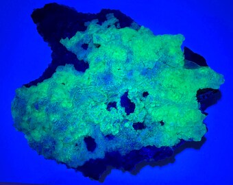 Hyalite Opal on Smoky Quartz & Black Tourmaline Crystal Cluster 5” 272g UV Reactive Mineral Specimen - Erongo Mts., Namibia