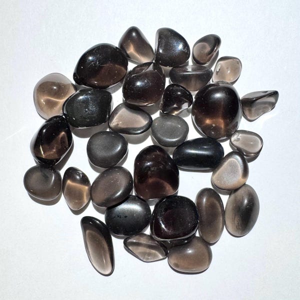 30pc Lot Arizona Apache Tear Gem Black Obsidian Crystal Set 34g Wholesale Transparent Polished Mineral Set - Superior, AZ - Item:Q25146