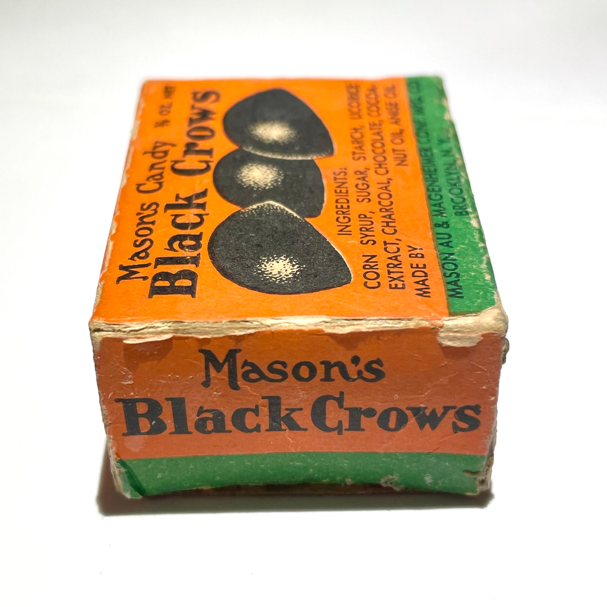 Rare 1.8” Antique 1930s Mason's Candy Black Crows Licorice