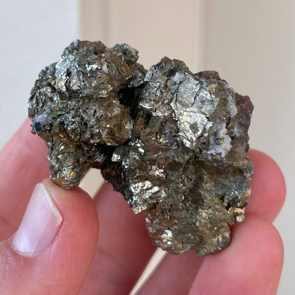 Rare 1.8” Pyrite w/ Quartz Crystal Cluster 54g Mineral Specimen - Bou Nahas Mine, Tinghir Province, Morocco - Item:PY23076