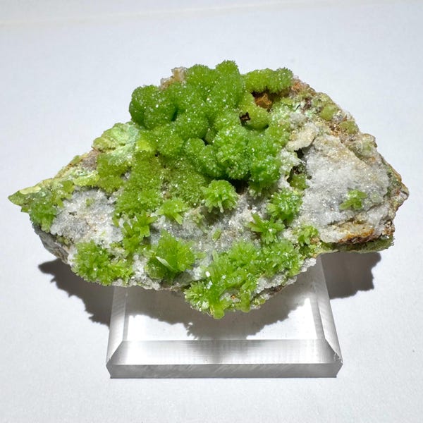 Rare 1.6” Museum Quality Gem Green Pyromorphite Crystal Cluster 11.6g Mineral Specimen - Daoping, Guangxi, China - Item:PYM26002