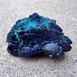 Rare 1.7” Museum Quality Azurite with Malachite Crystal Cluster 47g Mineral Specimen - Milpillas Mine, Santa Cruz, Mexico - Item:AZ25011