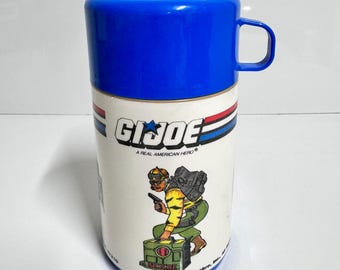 Vintage Hasbro G.I. Joe 8oz Thermos 1988 Collectible GI Joe A Real American Hero Bottle Aladdin Industries Nashville, Tennessee