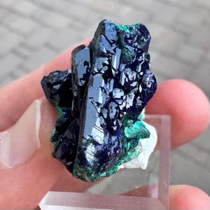 Rare 1.2” Museum Quality Lustrous Azurite & Malachite Crystal Cluster 16g Mineral Specimen- Milpillas Mine, Santa Cruz, Mexico -Item:AZ25006