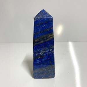 Rare 5.2” Large Lapis Lazuli Crystal Obelisk 1.25lb Polished Stone Centerpiece - Badakhshan, Afghanistan - Item:LL23056