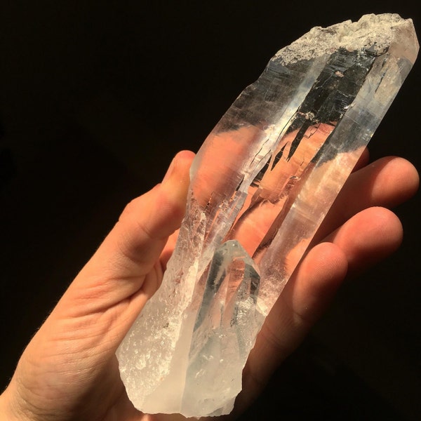 Intriguing 397g Water-Clear Natural Laser Quartz + Rutile - Diamantina Mine, Brazil - Q160003