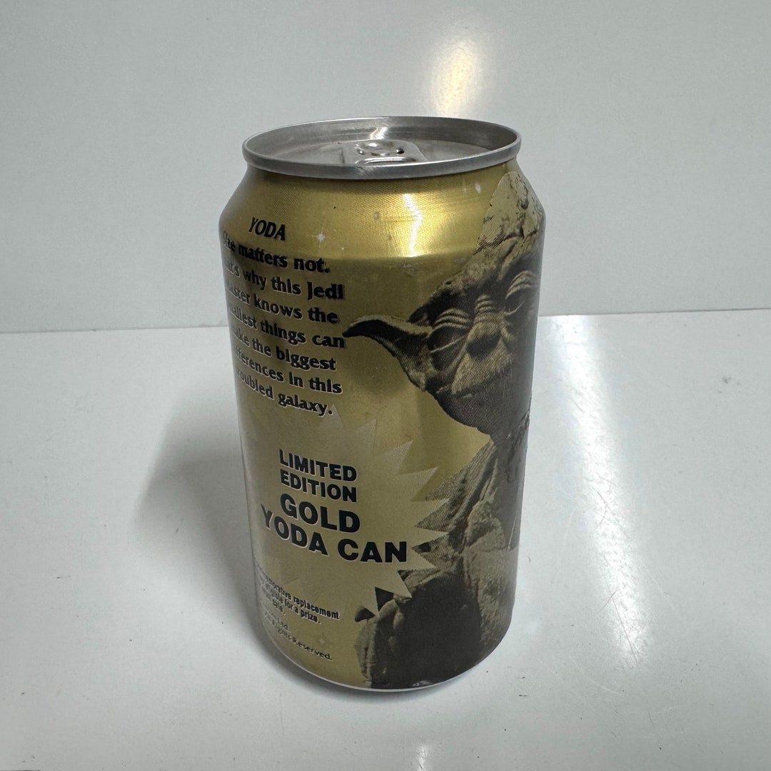 Vintage 1999 Pepsi Star Wars Gold Yoda Can Collectible Limited Edition