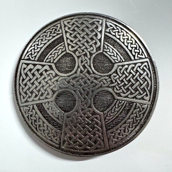 Vintage 3” Large English Celtic Pagan Cross Pewte… - image 1