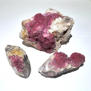 3pc Lot Rare Roselite Crystal Cluster Set 220g Wholesale Mineral Set - Bou Azzer, Morocco - Item:C25024