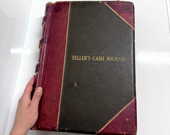 Rare Antique 13.8lb Giant Tellers Cash Journal from First National Bank Ledger 1940s Massive Vintage Historic Book San Antonio, Texas