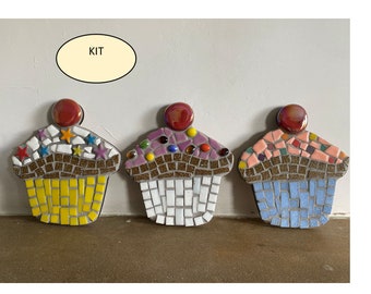 KIT Make Your own set of 3 Mosaic Cup Cakes age 10 years + with adult supervision