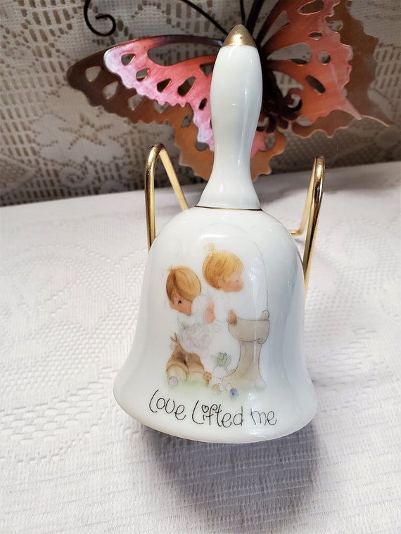 Vintage Porcelain Precious Moments Bell, Love Lifted Me, Jonathan
