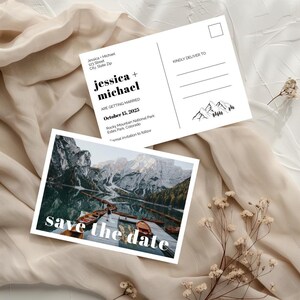 Double Sided Photo Save The Date Template, Downloadable, Printable Save The Date, Editable Template, Instant Download, DIY, Rustic, Templett