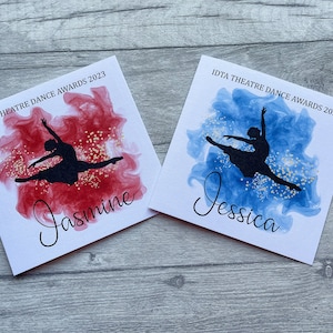 Carte personnalisée de danseuse de ballet de ballerine, bonne chance, bravo, félicitations, examen, concours, spectacle, anniversaire, fille, soeur, nièce